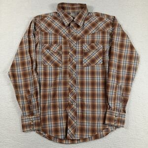 Vintage Wrangler Shirt Mens Medium Pearl Snap Plaid Western Rodeo Cowboy Ranch